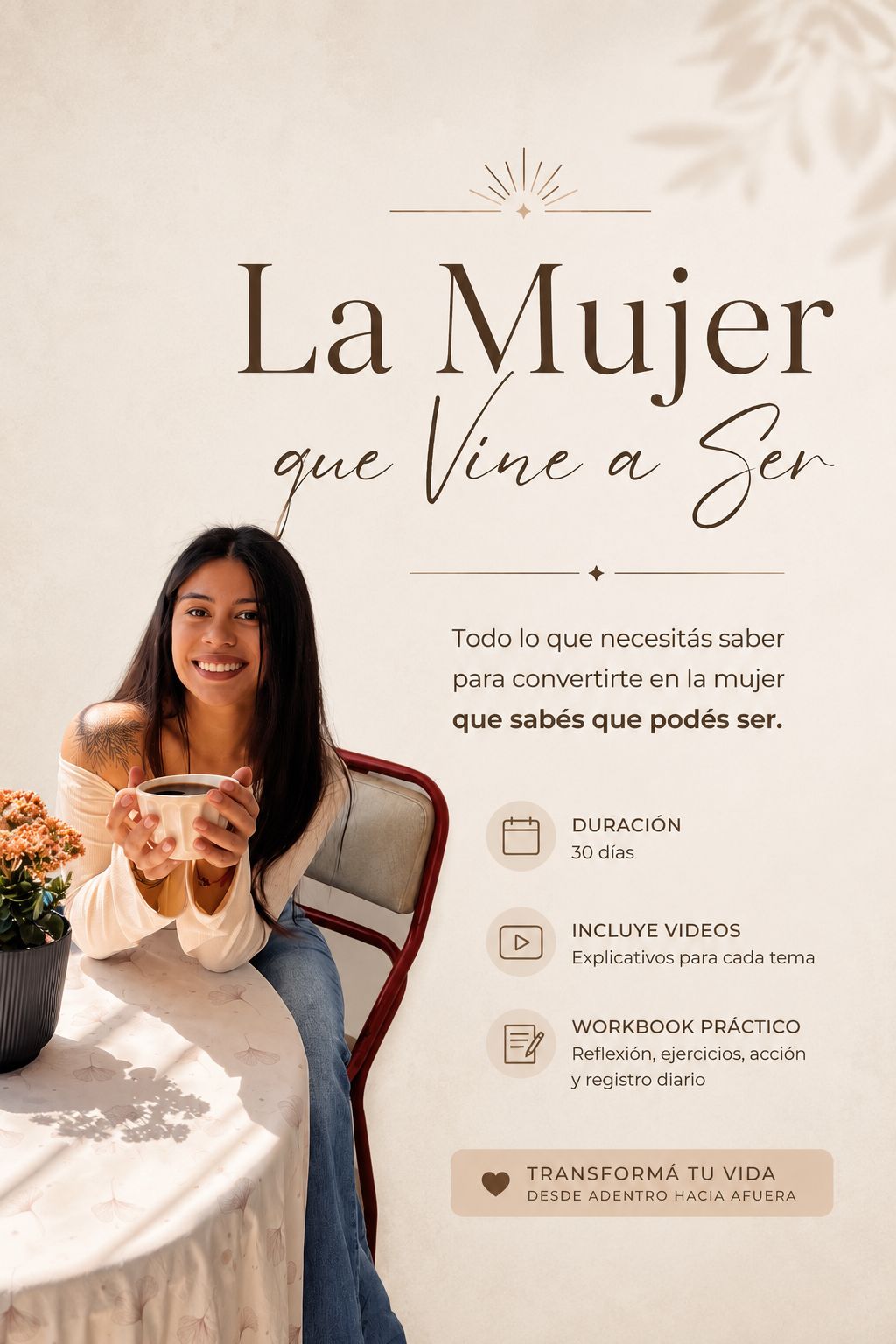 La Mujer que Vine a Ser — portada del workbook